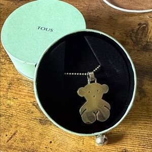 Tous Silver Bear Pendant Necklace